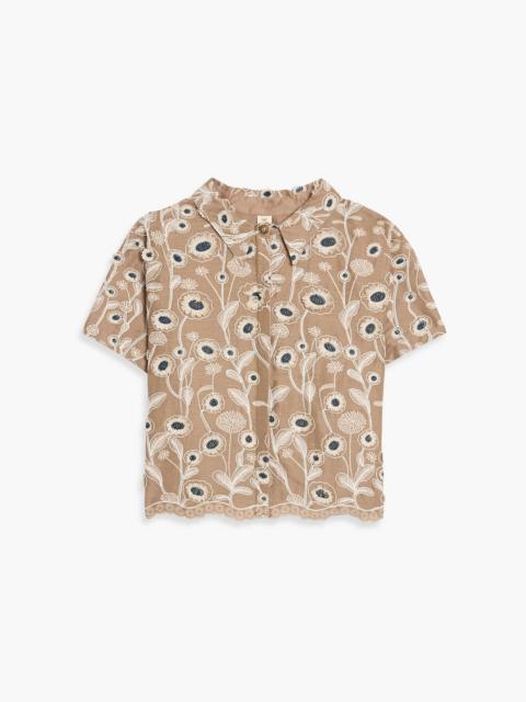Agua by Agua Bendita Virtuosa Petalo embroidered linen shirt