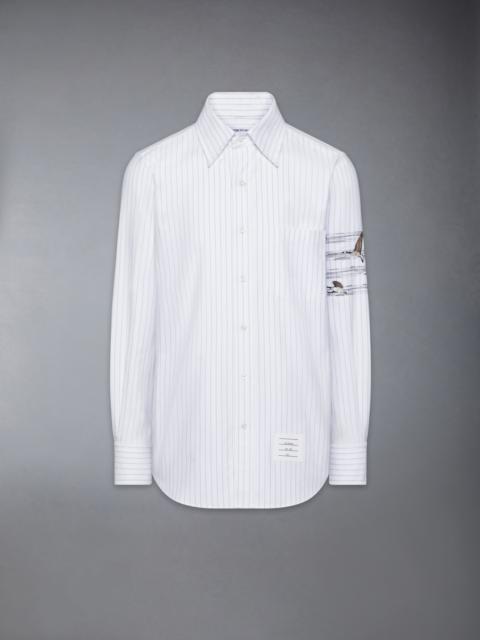 Thom Browne GEESE 4-BAR PINSTRIPE OXFORD SHIRT