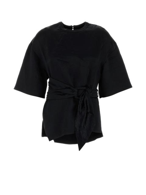 Nanushka Black satin Besia t-shirt