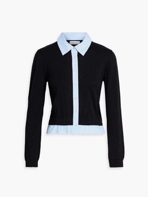 Other Designers Striped cotton-blend poplin and cotton and cashmere-blend shirt