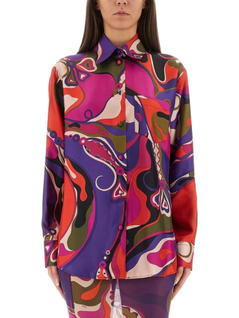 PUCCI ORCHID PRINT SILK SHIRT