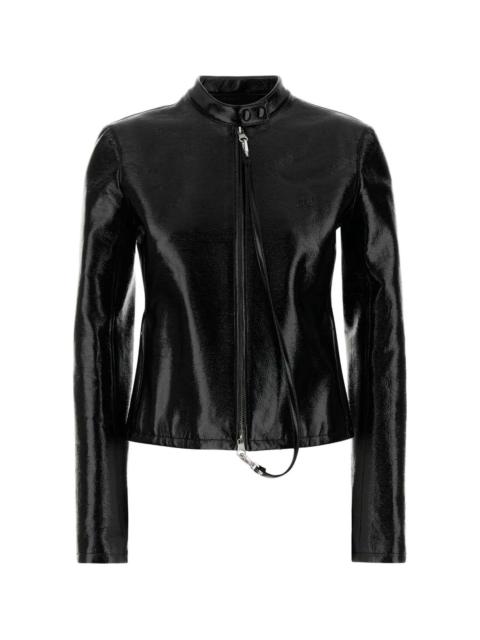 Vinyl biker jacket