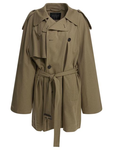 BALENCIAGA Balenciaga Short Trench Coat In Explorer