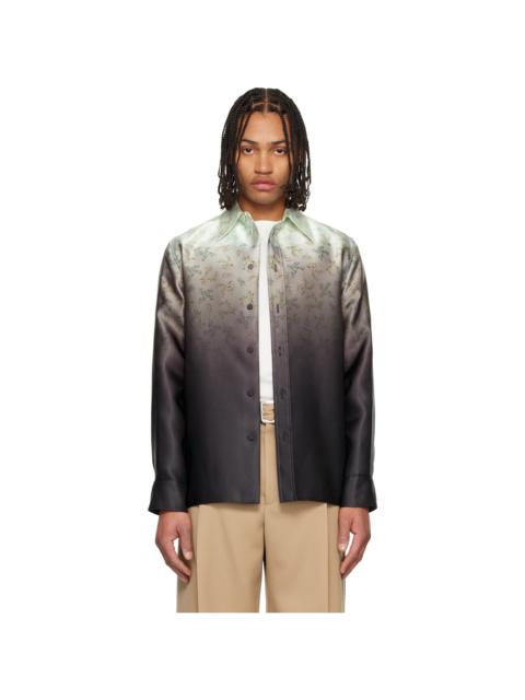 Jil Sander Green & Black Floral Shirt