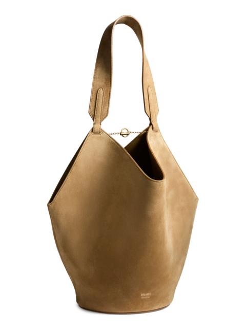 KHAITE Khaite Small Lotus Leather Top Handle Bag in Mud at Nordstrom