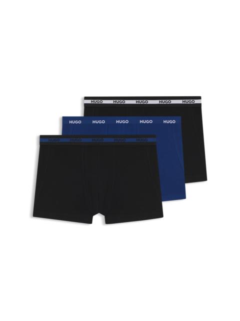 HUGO THREE-PACK OF STRETCH-COTTON TRUNKS