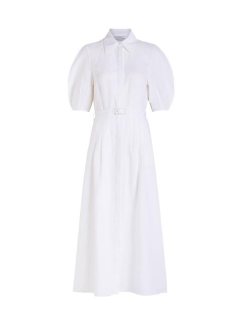 GABRIELA HEARST Gabriela Hearst Maude Darted Linen Midi Shirt Dress