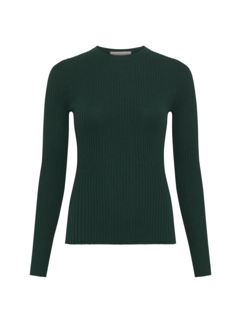 GABRIELA HEARST Browning Knit Sweater in English Green Cashmere Silk