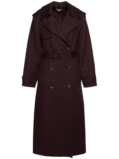 Wool long trench coat