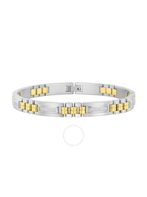 Robert Alton - Robert Alton 1/4CTW Diamond Stainless Steel Link Bracelet