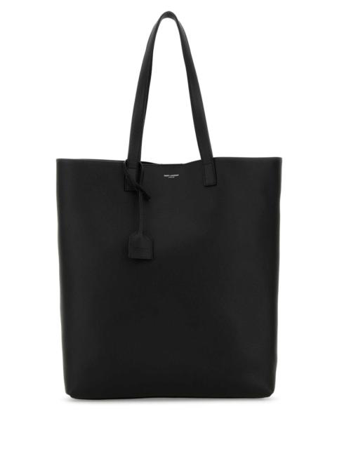 Saint Laurent Women Black Leather Bold Shopping Bag