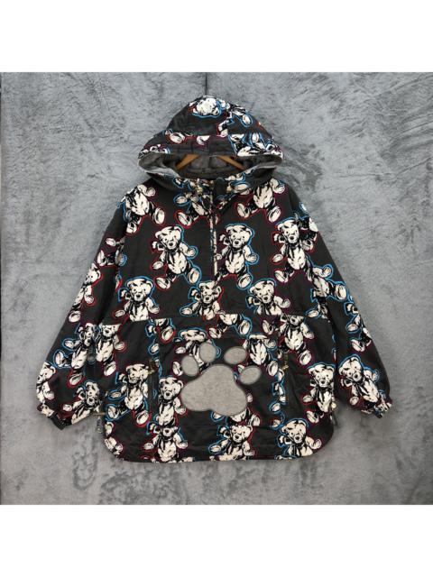 Other Designers Rare - FlaFont Scary Teddy Bear Full Print Anorak Jacket #5902-43