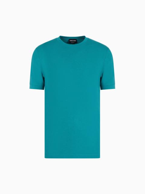 GIORGIO ARMANI Crew-neck short-sleeved T-shirt in stretch viscose jersey