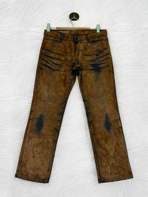 Other Designers VINTAGE E.BLUE RAINBOW CLAW MARKS BROWN DISTRESSED JEAN