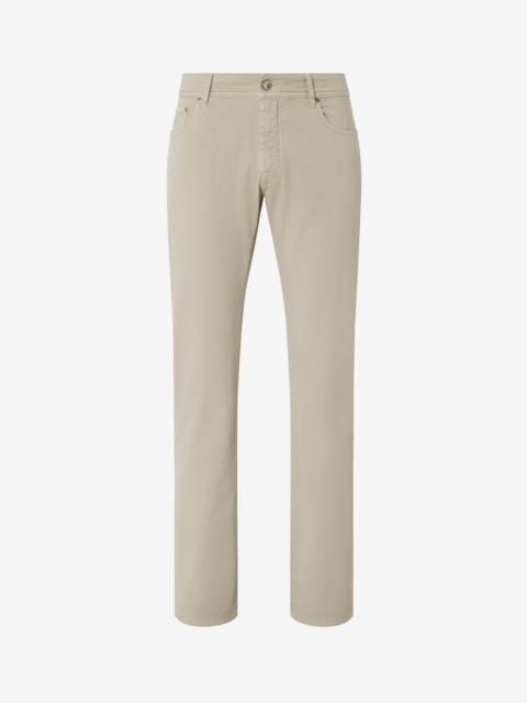 CORNELIANI Rope brown stretch gabardine 5-pocket trousers
