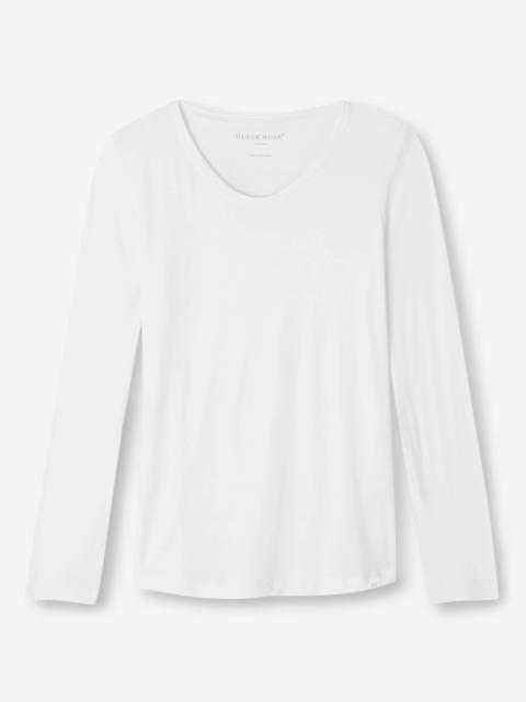 Derek Rose Women's Long Sleeve T-Shirt Lara Micro Modal Stretch White