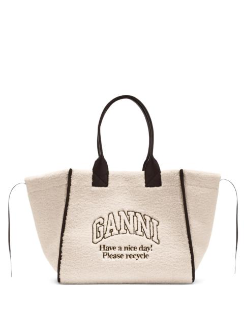 GANNI logo tote bag