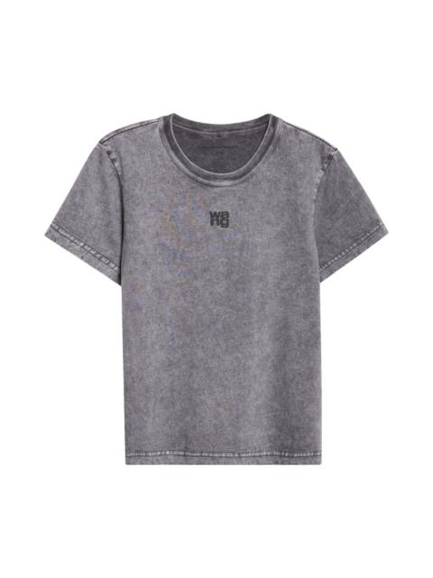 Alexander Wang Alexander Wang Puff Logo Shrunken Cotton Jersey T-Shirt in Washed Granite at Nordstrom
