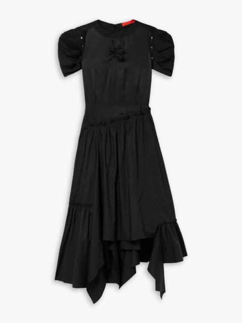 Other Designers Canyon asymmetric paneled silk-satin and cotton-blend poplin dress