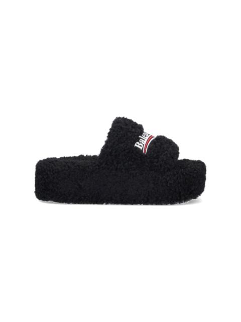 BALENCIAGA "FURRY" SLIDE SANDALS