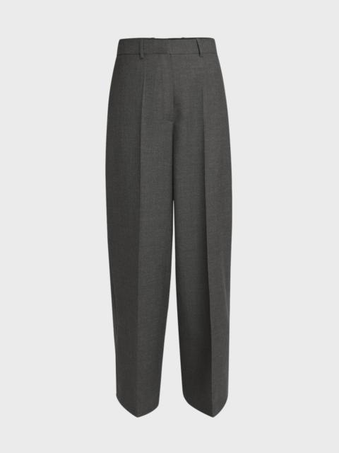 Tailored Straight-Leg Wool Trousers