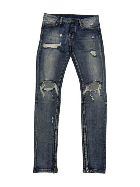 Other Designers Designer - Vintage Biker Pants MNML Distressed Denim Jeans