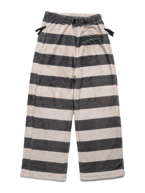 Kapital PRISON Stripe Fleece EASY Straight Pants - Black x Ecru