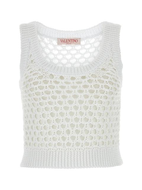 Valentino White mesh Valentino Garavani Escape crop-top