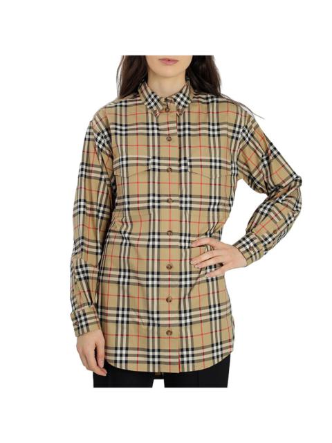 Burberry Burberry Ladies Vintage Check Stretch Cotton Oversized Shirt