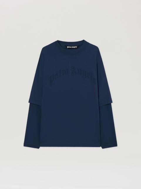 Palm Angels Curved Logo Double Long-Sleeved T-shirt