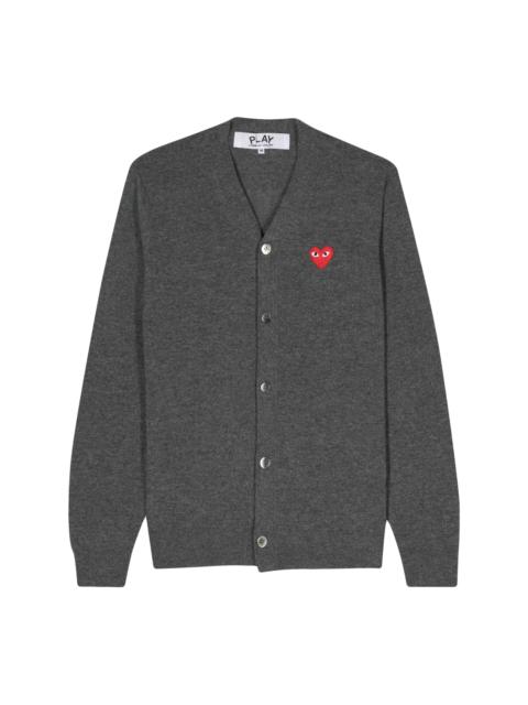 Comme des Garçons PLAY UNISEX WOOL CARDIGAN RED HEART - GREY
