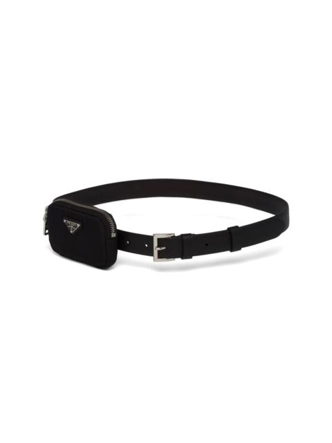logo plaque zipped pouch belt