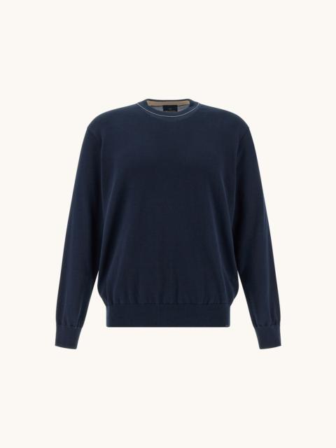 Paul & Shark CREW‑NECK SWEATER IN PIUMA COTTON