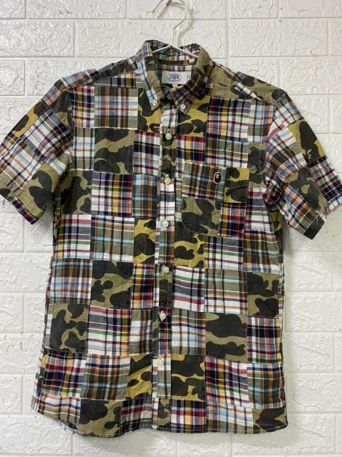 A BATHING APE® Bape Patchwork design button shirts