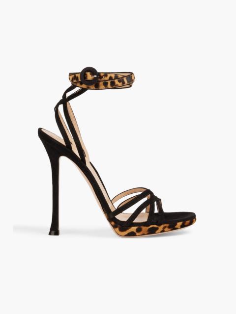 Gianvito Rossi Aurelia leopard-print calf hair and suede platform sandals