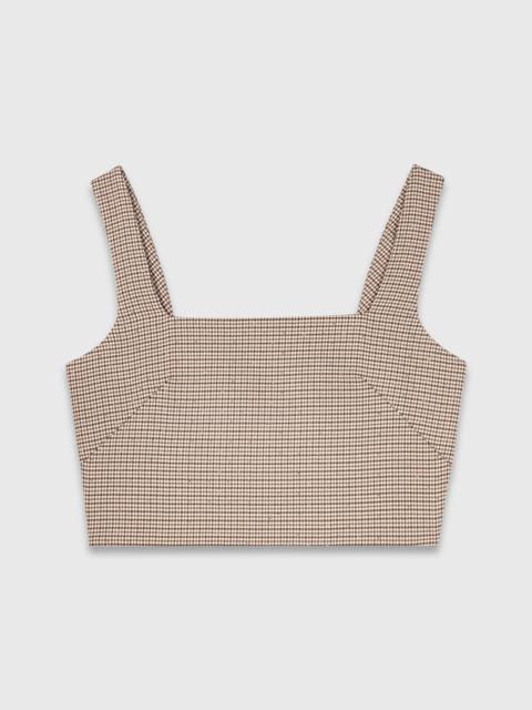 maje Checked diamanté strappy top