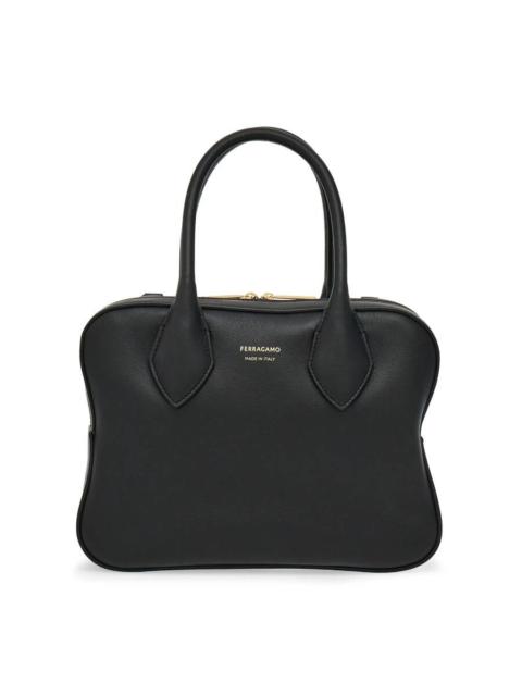 FERRAGAMO Ferragamo Black Star Leather Top-Handle Bag