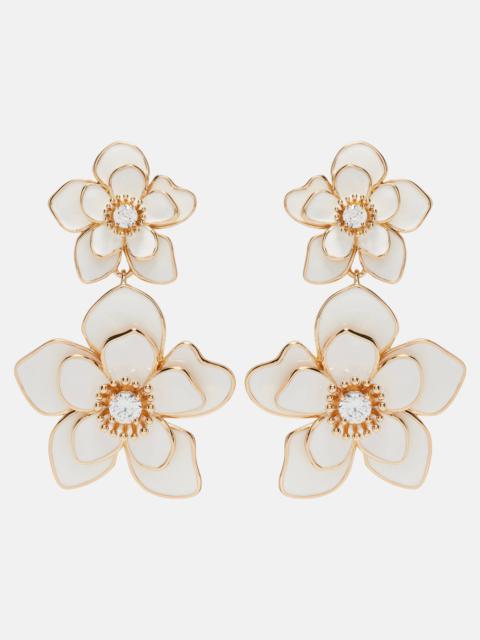 self-portrait Enamel drop earrings