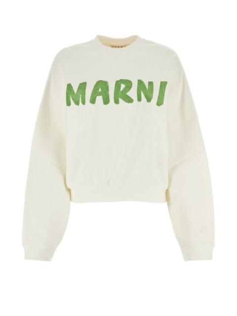 Marni Women White Cotton Sweatshirt