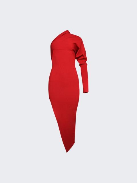 Rick Owens One Shoulder Dress Cardinal Red