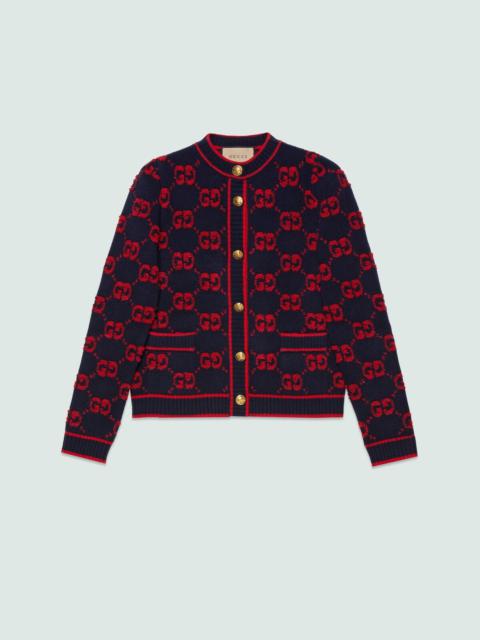 GUCCI Gucci GG Wool Boucle Jacquard Cardigan