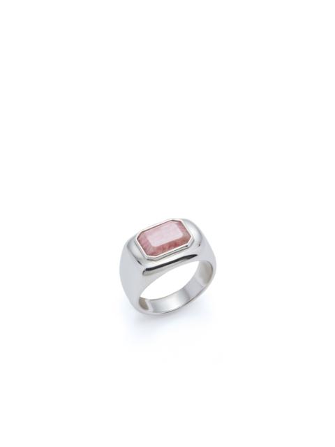 GABRIELA HEARST Large Ring in 18k White Gold & Pink Marble Stone