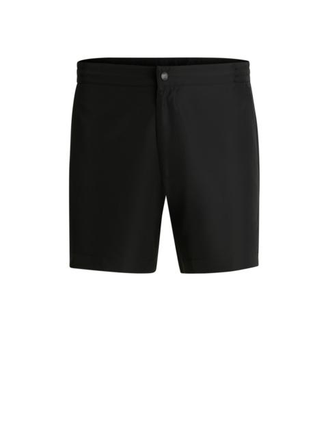 BOSS LOGO-TRIMMED SWIM SHORTS IN QUICK-DRY RIPSTOP FABRIC