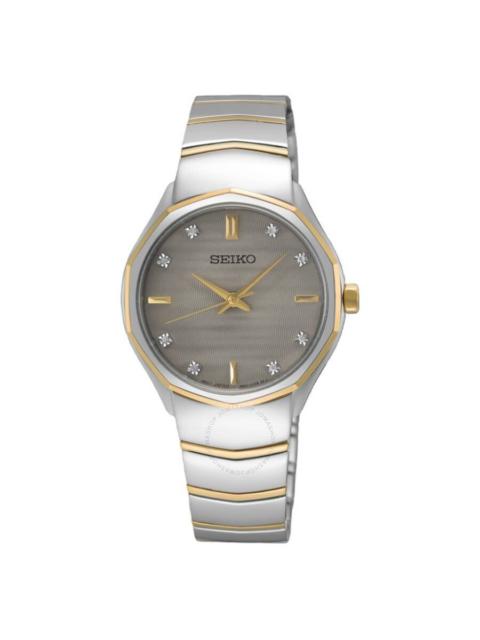 Other Designers Seiko Quartz Crystal Grey Dial Ladies Watch SUR616P1