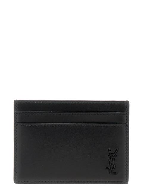 SAINT LAURENT Logo leather cardholder