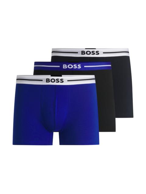 BOSS THREE-PACK OF BOXER BRIEFS WITH LOGO STRIPE WAISTBANDS