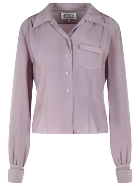 Maison Margiela Maison Margiela Lilac Long-Sleeved Silk Shirt Women
