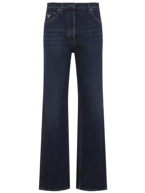 Prada Prada Women Washed Denim Wide-Leg Jeans