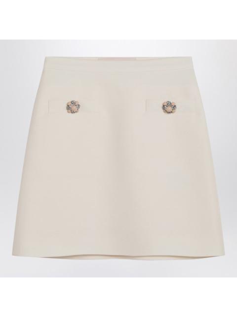 Valentino Ivory Crepe Couture Mini Skirt Women
