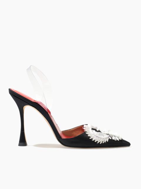 CAROLINA HERRERA Embellished Kitten Heel Mule